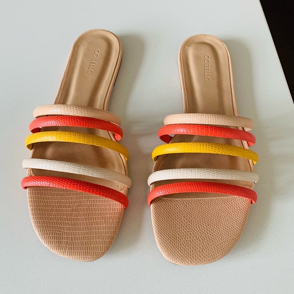 Ombre Strappy Flat Slide Sandals by Corello l Similar to $375 Mansur Gavriel - Picture 7 of 12